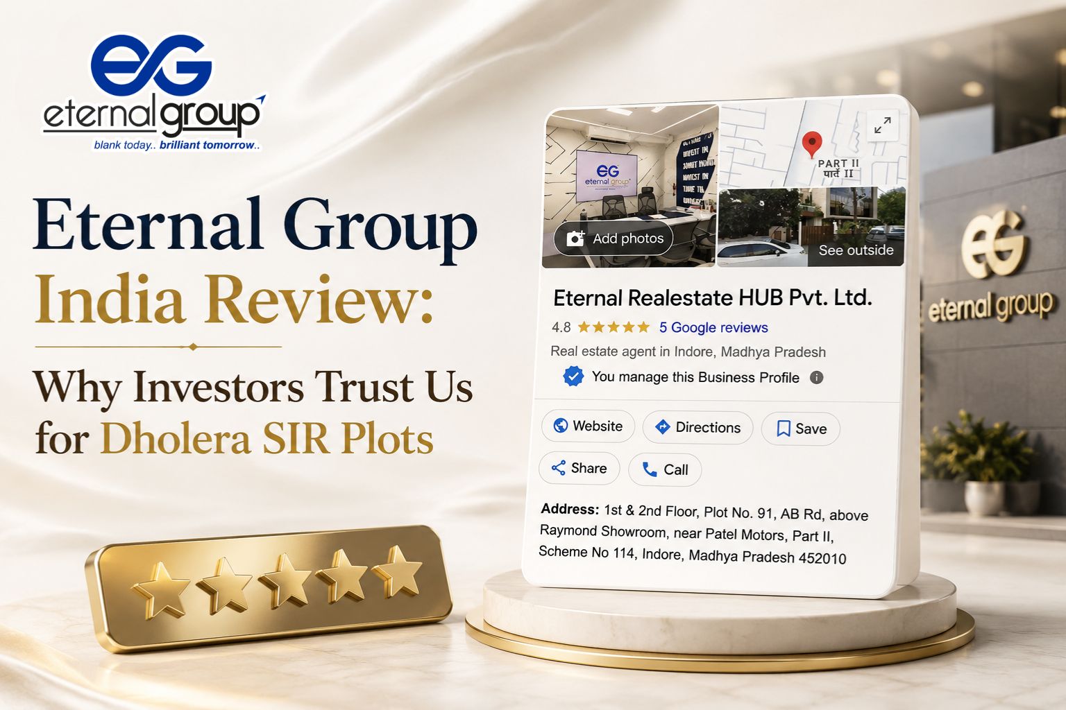 Eternal Group India Review: Why Investors Trust Us for Dholera SIR Plots